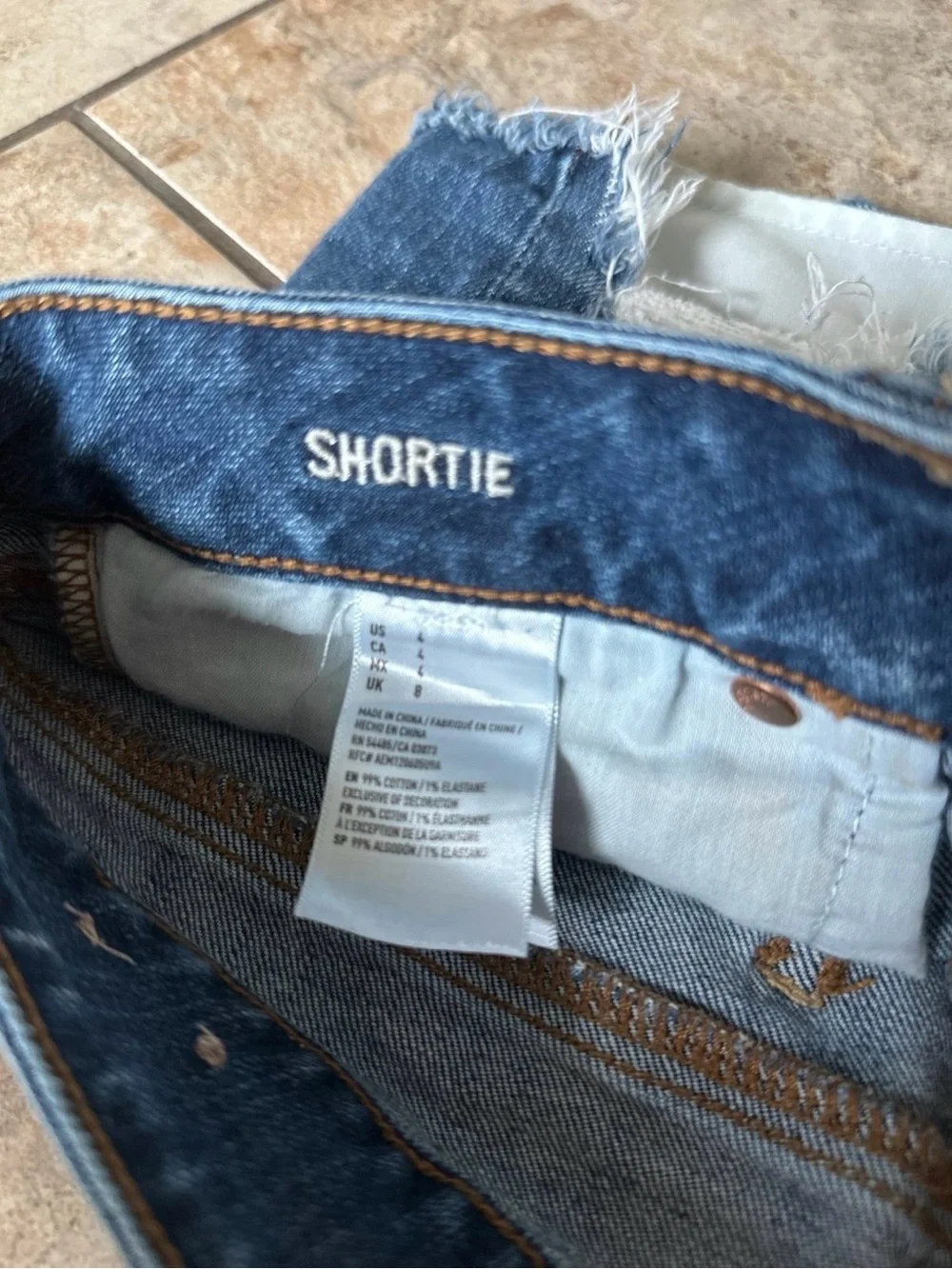 American Eagle Outfitters Blue Ripped Denim Cutoff Shorts